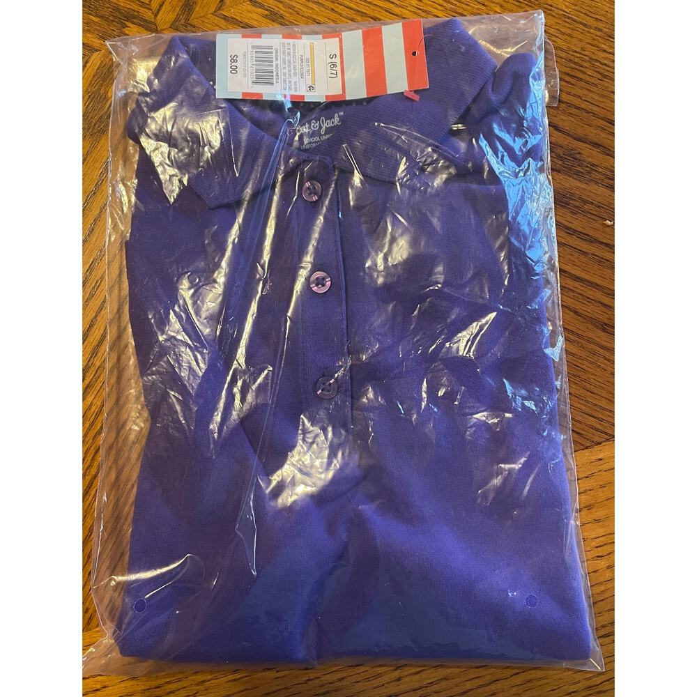 NWT Cat & Jack Kids School Uniform Size Small (6/7) Purple Polo